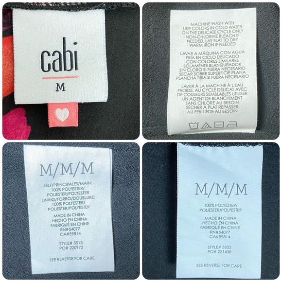 2pc CAbi 5523/5513 Petal Blouse and Mini Skirt Set Black  Pink Floral Sz Medium - Picture 15 of 17